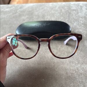 Ray-Ban Brown and Purple Cat-Eye Frames with Ray-Ban Case
